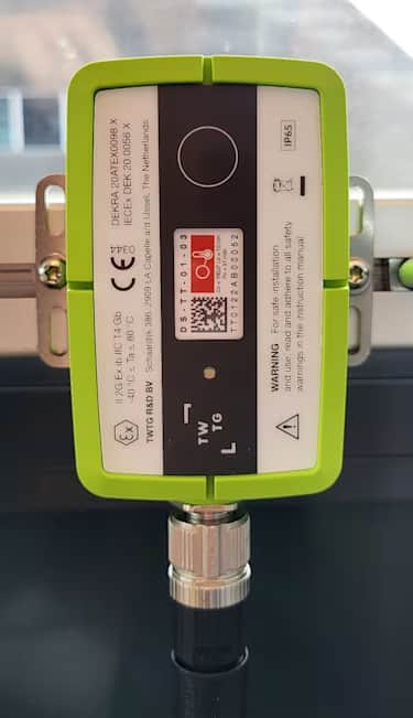 Example of a transmitter mounted using the mounting holes