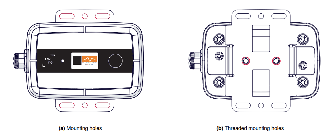 Schematic of NEON transmitter with its mounting bracket
