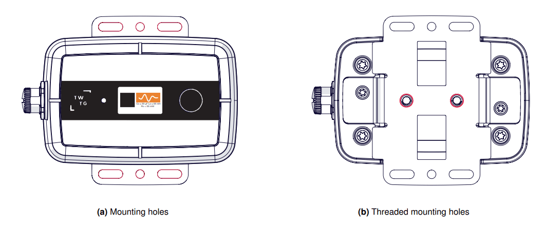 Schematic of NEON transmitter with its mounting bracket