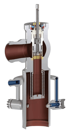 Cross-sectional view of IMI VLB Steam Conditioning Valve with internal flow paths.
