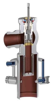 Cross-sectional view of IMI VLB Steam Conditioning Valve with internal flow paths.