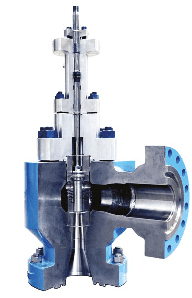 Cross-section of IMI 100D DRAG® valve with multi-stage pressure control internals.